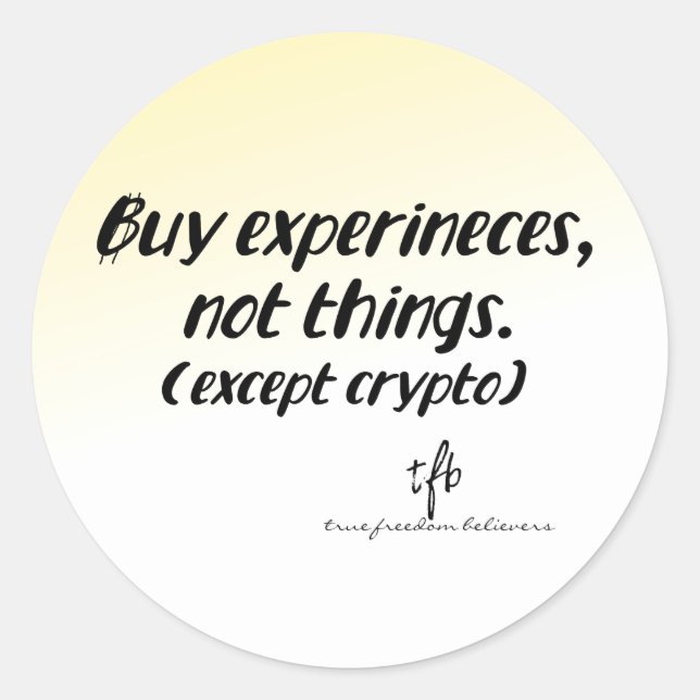 Cryptocurrency vs. Things Gold Tint Runder Aufkleber (Vorderseite)