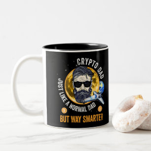 Cryptodad Crypto Vater wie ein regulärer Bitcoin-V Zweifarbige Tasse