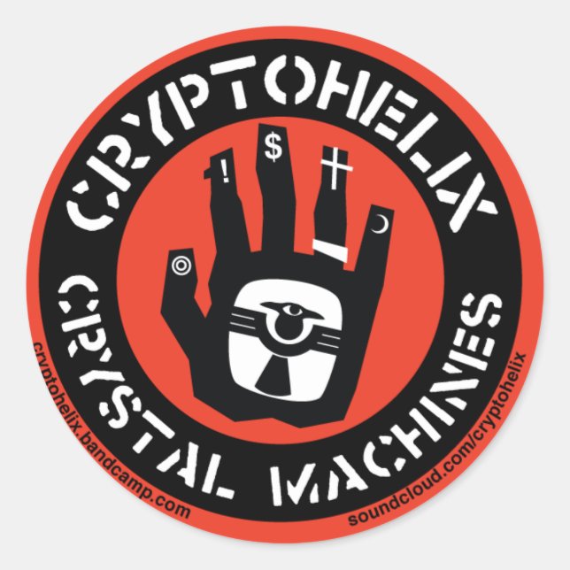 Cryptohelix - Aufkleber für Kristallmaschinen (Vorderseite)