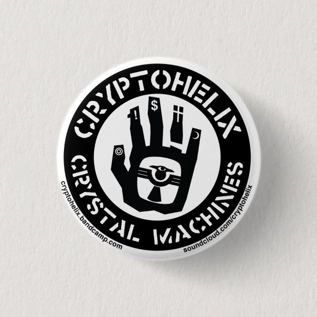 Cryptohelix - Kristallmaschinen Button (Vorderseite)