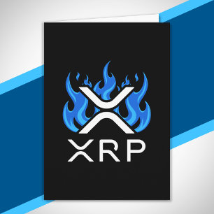 Cryptowährung XRP Crypto Blue Flames Feuer Melt Karte