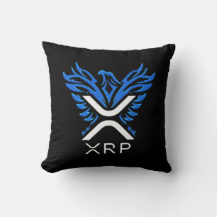 Cryptowährung XRP-Krypto-Logo Blue Rising Phoenix Kissen