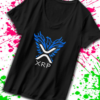 Cryptowährung XRP-Krypto-Logo Blue Rising Phoenix T-Shirt