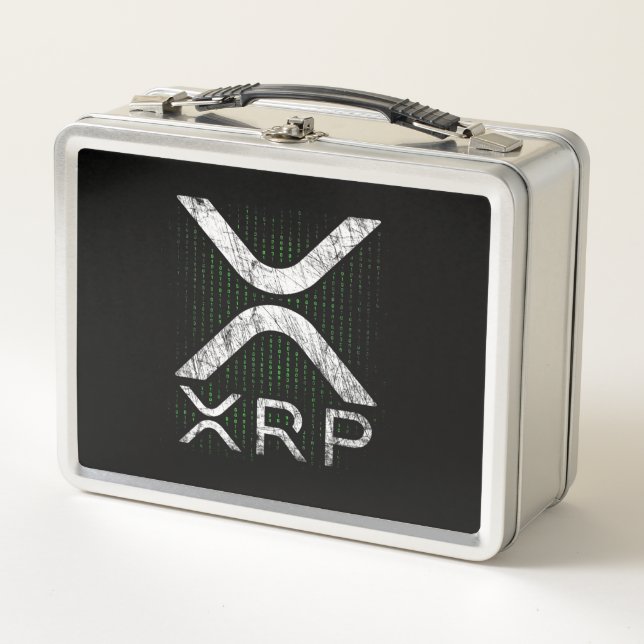Cryptowährungs-Binärkode XRP Hodlers Crypto Meme Metall Brotdose (Vorderseite)
