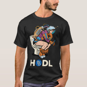Cryptowährungs-Talk Tezos HODL XTZ Space Man on to T-Shirt
