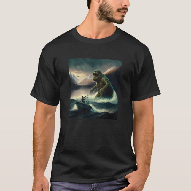 Cryptozoologists Cryptid Lake Creature Rising from T-Shirt (Vorderseite)