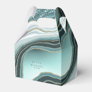 Crystal Agate Wedding Aquamarin ID825 Geschenkschachtel