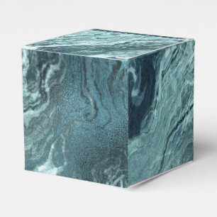 Crystal Aquamarin Agate   Dark Aqua Marble Stone Geschenkschachtel