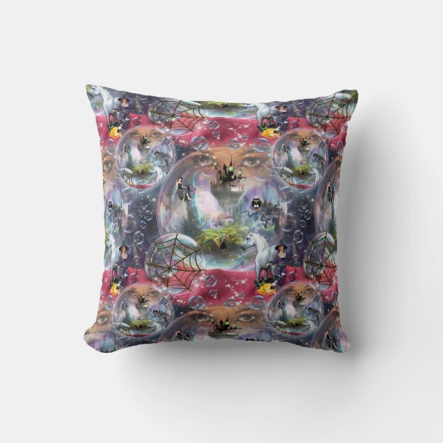 Crystal Ball Halloween Hexe Kissen (Vorderseite)