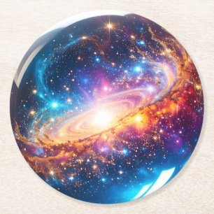 Crystal Ball - Ich sehe ein kosmisches Ereignis in Runder Pappuntersetzer