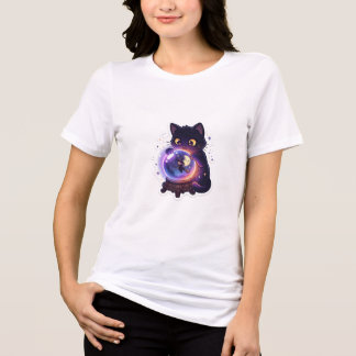 Crystal Ball Kitty Wahrsagerin Katze Halloween Tri-Blend Shirt