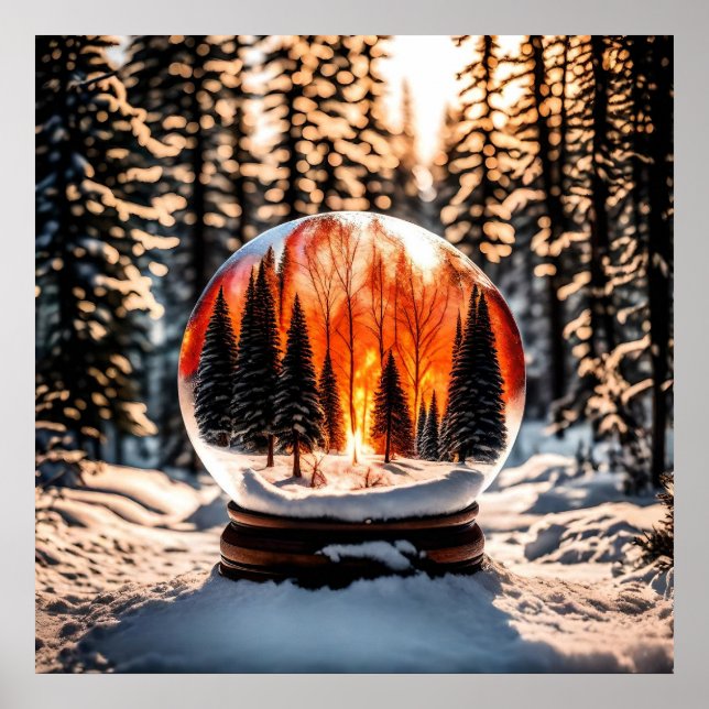 Crystal Ball mit Snow Wall Art Poster! Poster (Vorne)