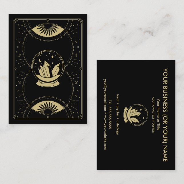 Crystal Ball Psychic Tarot Reader Business Card Visitenkarte (Vorne/Hinten)
