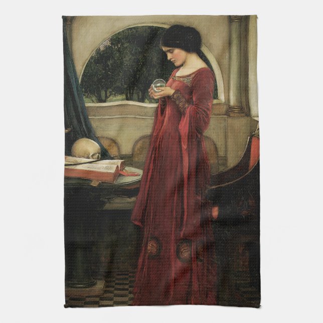 Crystal Ball von John William Waterhouse Geschirrtuch (Vertikal)