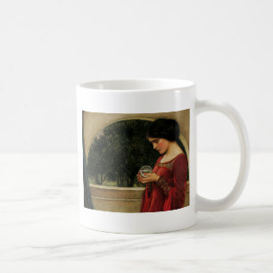 Crystal Ball Woman Wasserhausmalerei Kaffeetasse
