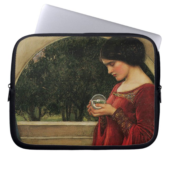 Crystal Ball Woman Wasserhausmalerei Laptopschutzhülle (Vorderseite)