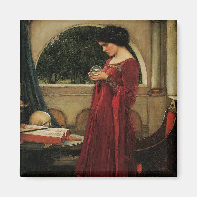 Crystal Ball Woman Wasserhausmalerei Magnet (Vorne)