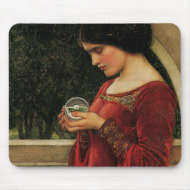 Crystal Ball Woman Wasserhausmalerei Mousepad (Vorne)