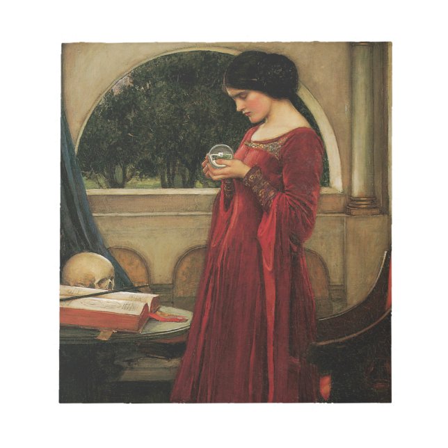Crystal Ball Woman Wasserhausmalerei Notizblock (Vorderseite)