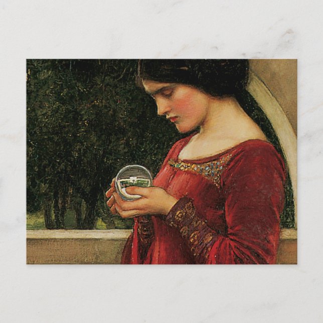 Crystal Ball Woman Wasserhausmalerei Postkarte (Vorderseite)