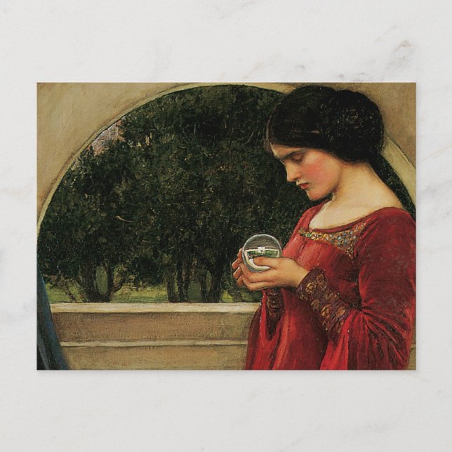 Crystal Ball Woman Wasserhausmalerei Postkarte (Vorderseite)
