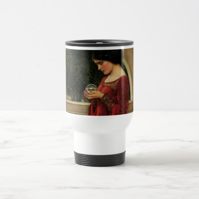 Crystal Ball Woman Wasserhausmalerei Reisebecher (Mittel)