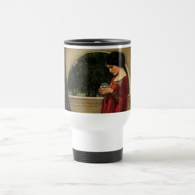 Crystal Ball Woman Wasserhausmalerei Reisebecher (Mittel)