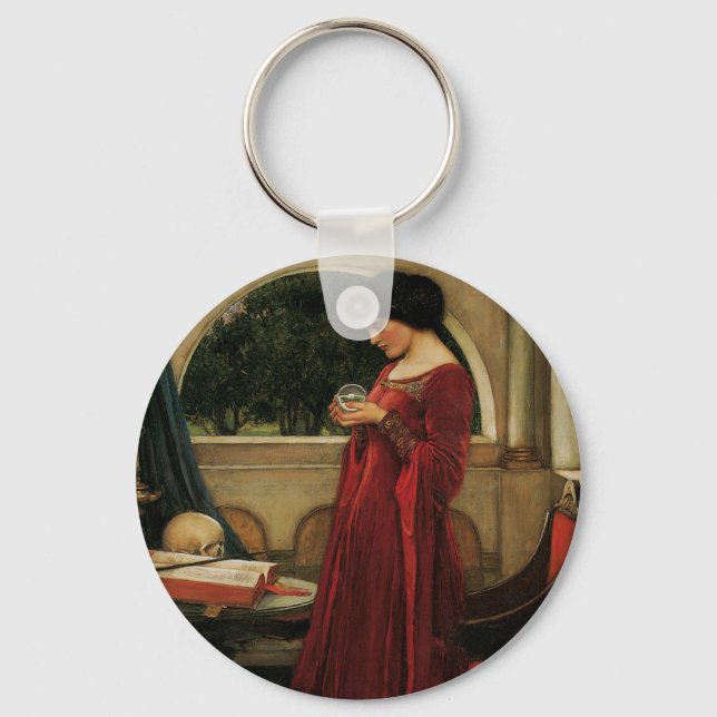Crystal Ball Woman Wasserhausmalerei Schlüsselanhänger (Vorderseite)