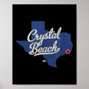 Crystal Beach Texas Tx Karte Poster
