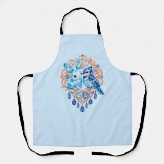 Crystal Blue Bunny and Blue Jay Heart Schürze