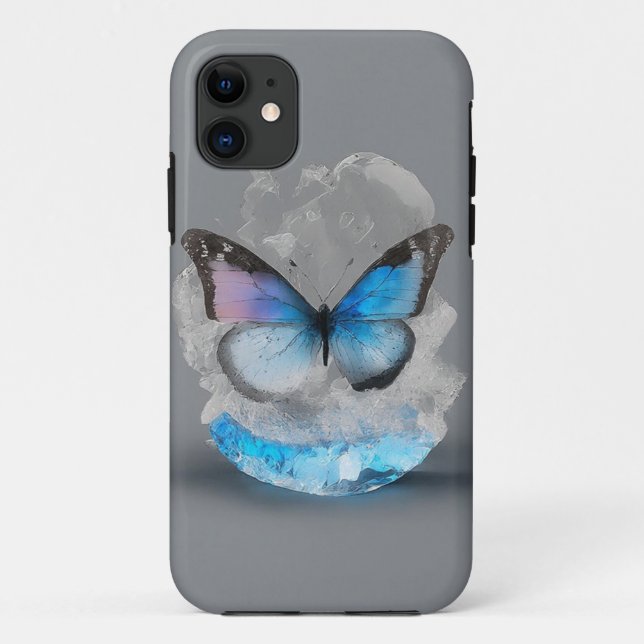 Crystal Blue Butterfly Mobile Case (Rückseite)