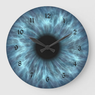 Crystal Blue Eyeball Große Wanduhr