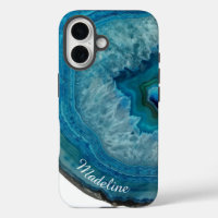 Crystal Blue Geode Slice | Personalisiert