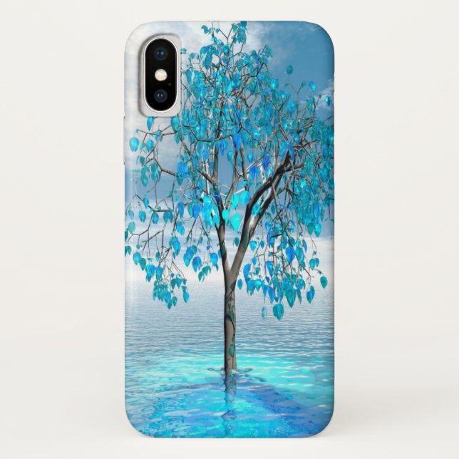 Crystal Blue Tree Case-Mate iPhone Hülle (Rückseite)