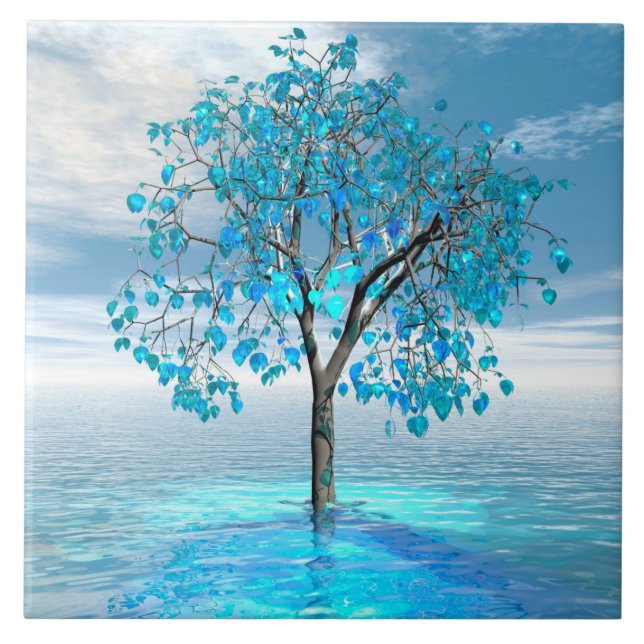Crystal Blue Tree Fliese (Vorderseite)