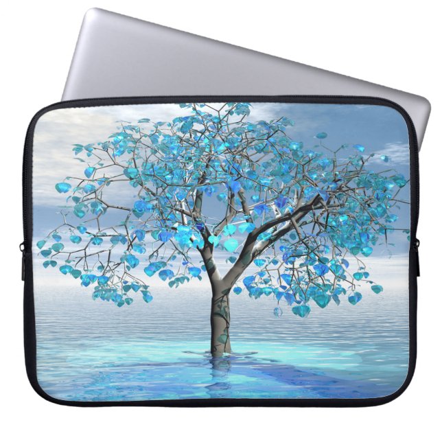 Crystal Blue Tree Laptopschutzhülle (Vorderseite)