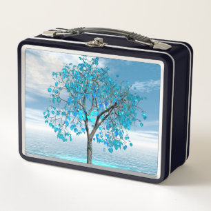 Crystal Blue Tree Metall Brotdose