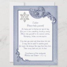 Crystal Blue Winter Rahmen Hochzeitskorb Schild