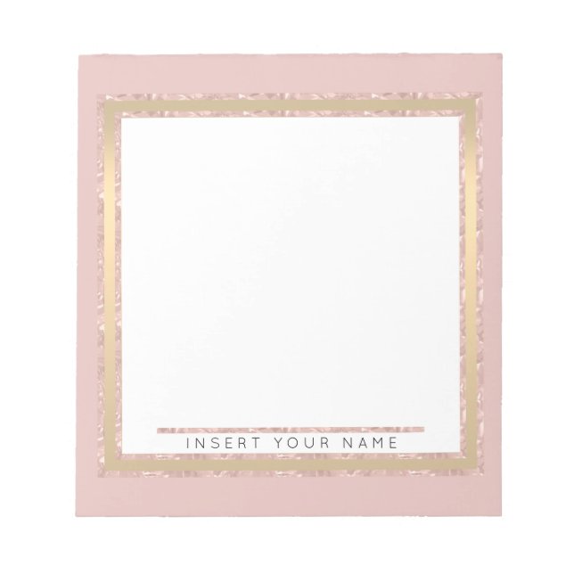 Crystal Blush Gold Personalisiert Notepad 5,5" x 6 Notizblock (Vorderseite)