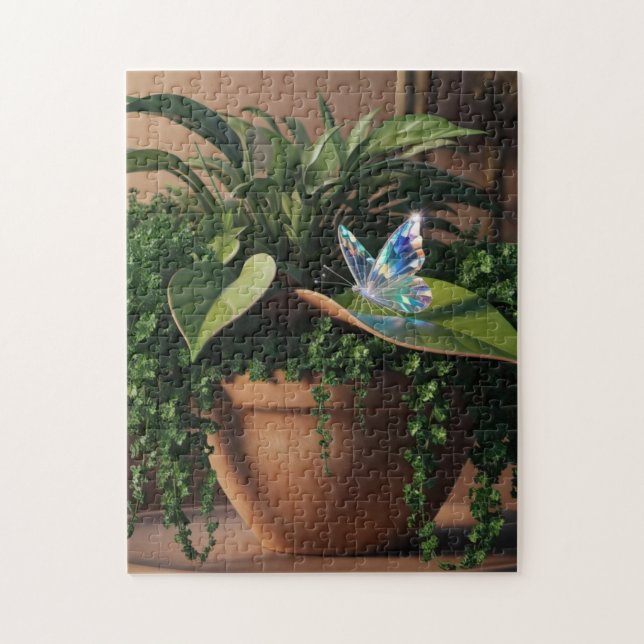 Crystal Butterfly & Greenery Puzzle (Vertikal)
