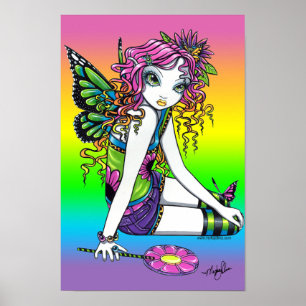 "Crystal" Candy Rainbow Butterfly Fairy Poster