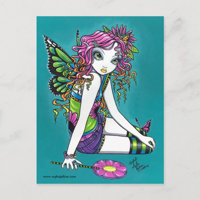 Crystal Candy Rainbow Fairy Postcard Postkarte (Vorderseite)