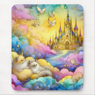 ~Crystal Castle Clouds Kittens ~ Mousepad