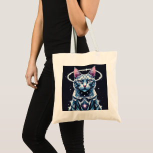 Crystal Cat Geometric Vector Art Tragetasche