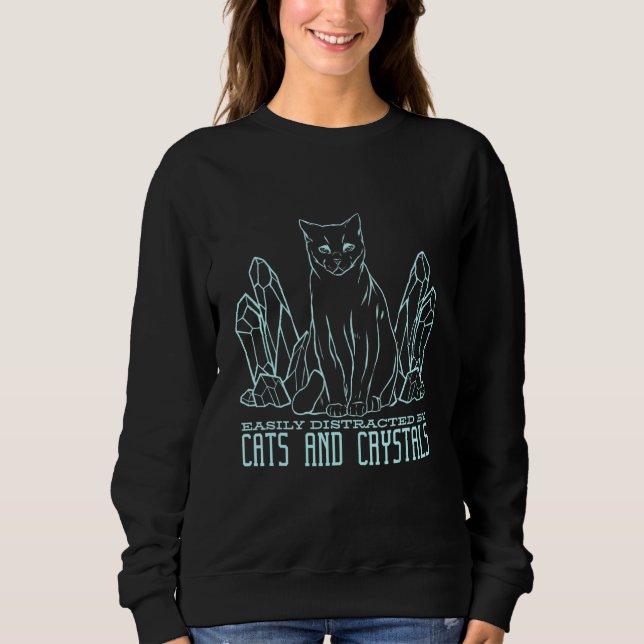 Crystal Cat Pastel Goth Sweatshirt (Vorderseite)