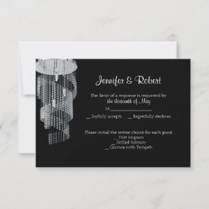 Crystal Chandelier 15-jähriges Antwortkarten RSVP Karte