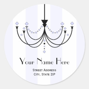Crystal Chandelier Address Label Runder Aufkleber