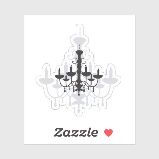 Crystal Chandelier Black Gothic und Shadow Aufkleber (Blatt)