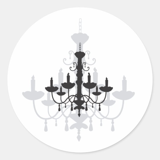 Crystal Chandelier Black Gothic und Shadow Runder Aufkleber (Vorderseite)