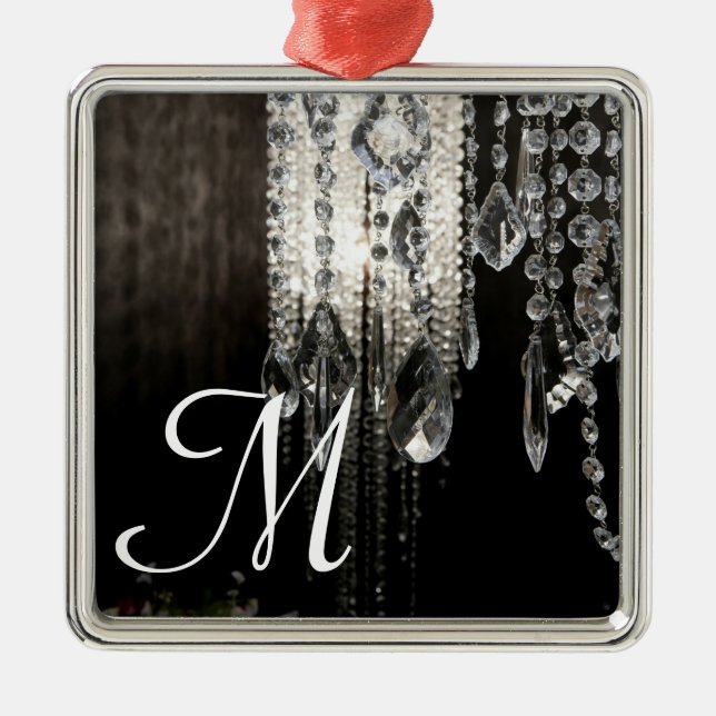 Crystal Chandelier Chic Monogram Initial Ornament (Vorne)
